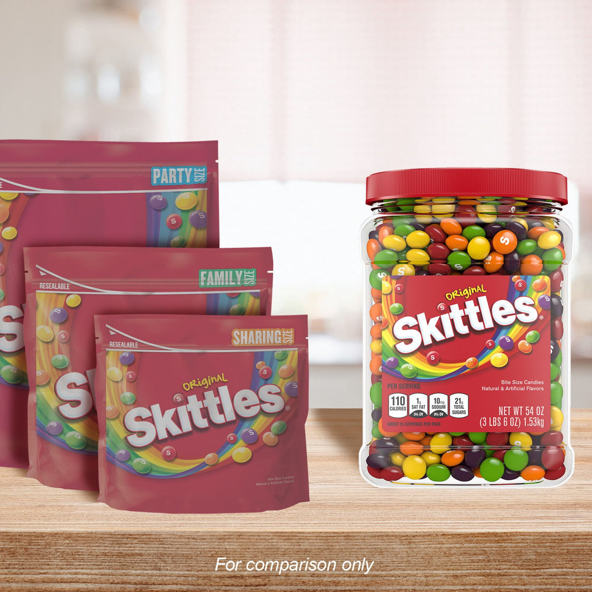 Skittles Original Chewy Candy Bulk Jar, 54 oz.