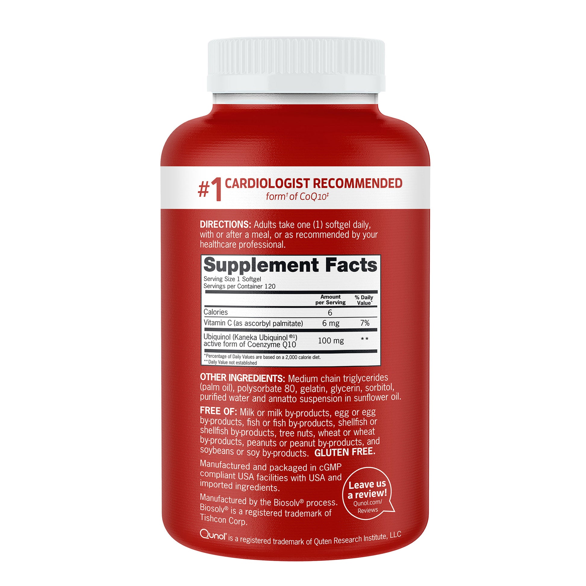 QUNOL MEGA COQ10 UBIQUINOL 120 COUNT 100MG