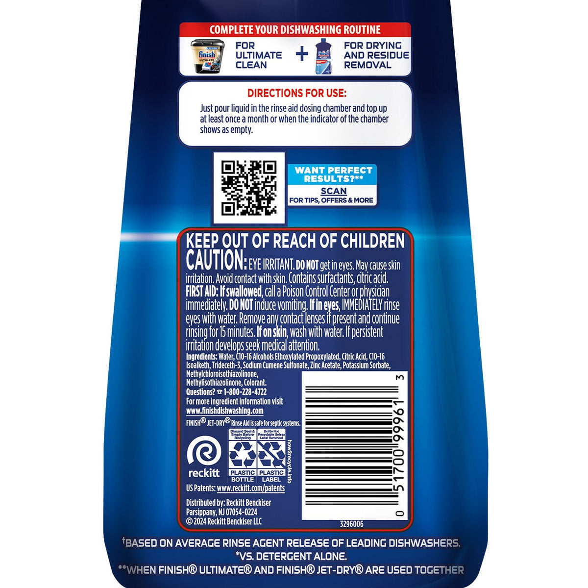 Finish Jet-Dry Rinse Aid, 38 fl. oz.