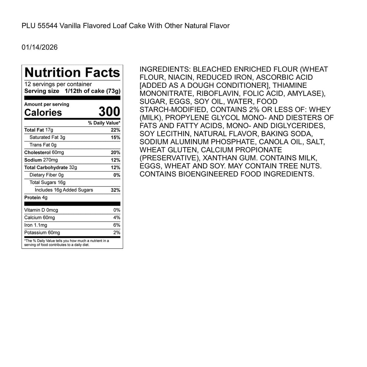 Member's Mark French Vanilla Pound Cake, 31 oz.