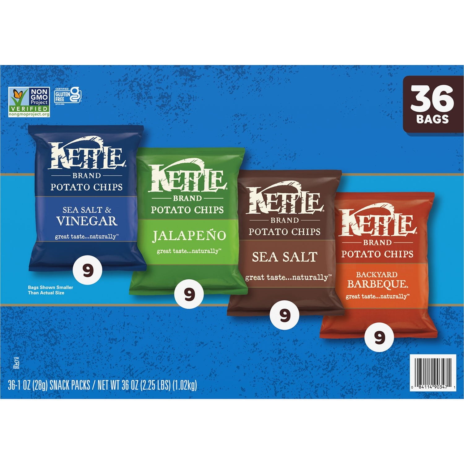 Kettle Variety Pack Potato Chips, 1 oz., 36 ct.