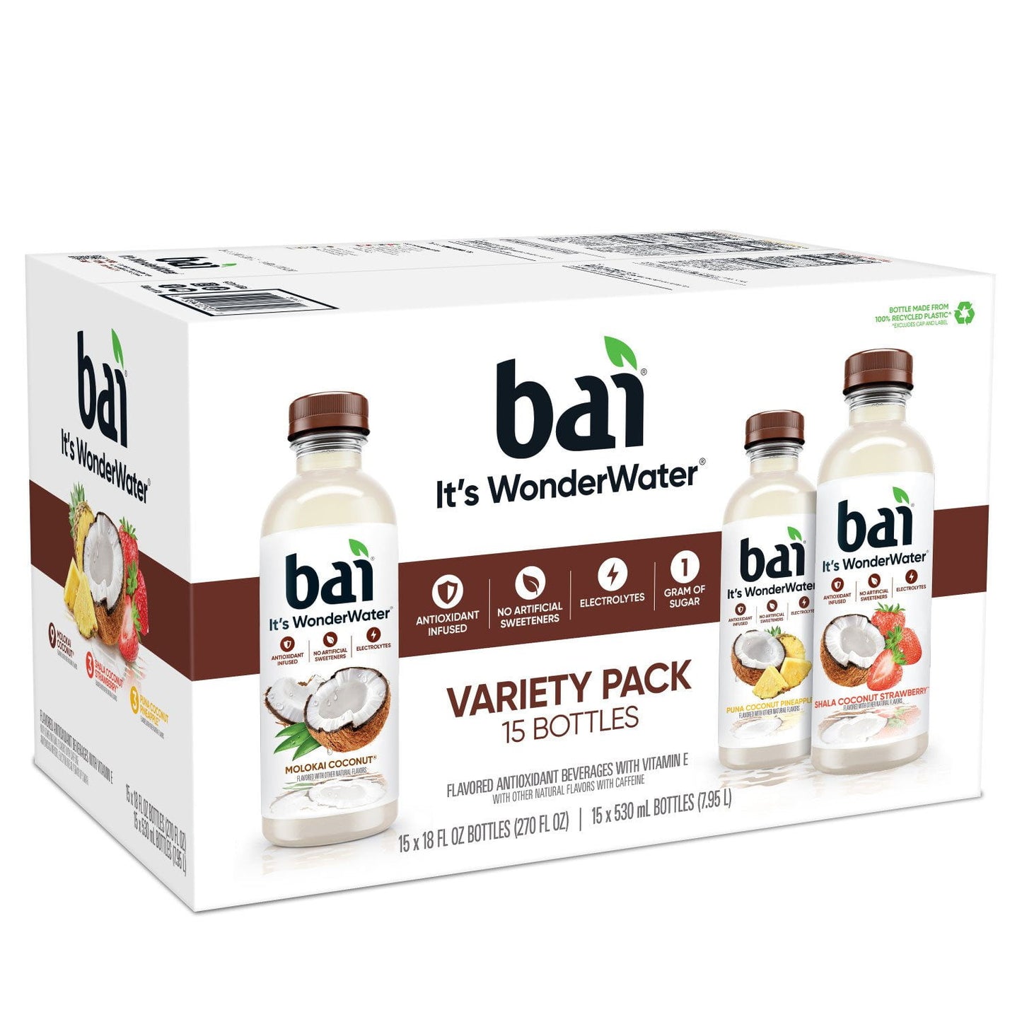 Bai Coconut Flavored Water Variety Pack 18 fl. oz., 15 pk.