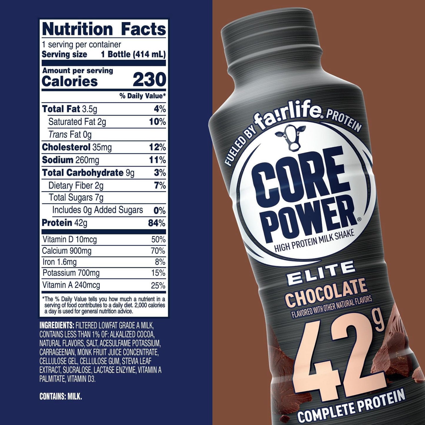 Fairlife Core Power Elite 42g Protein Shake, Chocolate, 14 fl. oz., 10 pk.