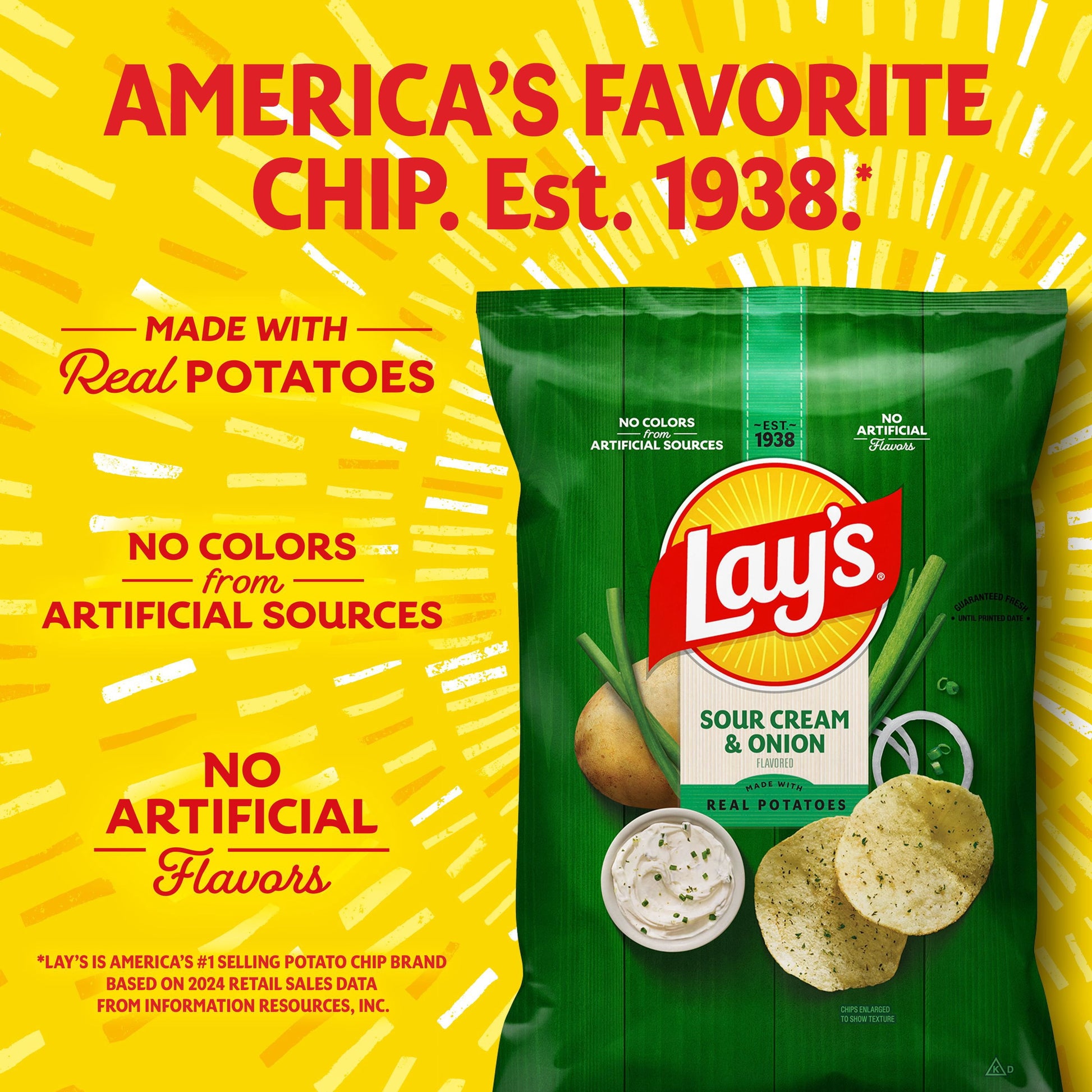 Lay's Sour Cream & Onion Potato Chips, 15.25 oz.