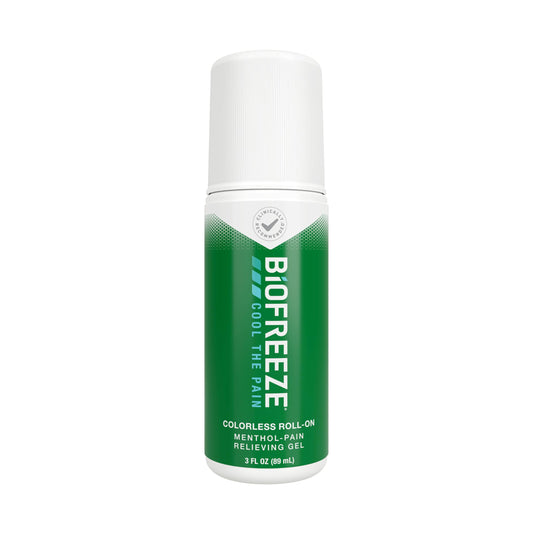 Biofreeze Roll On Pain Relief for Knee, Neck, Hip, Joint, Shoulder, & Simple Backache, Arthritis Pain Reliever, Cooling Sore Muscle Relief, FSA Eligible, Menthol Gel 3 Fl Oz
