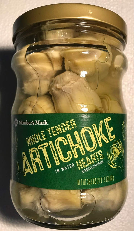 Member's Mark whole Tender Artichoke Hearts in water