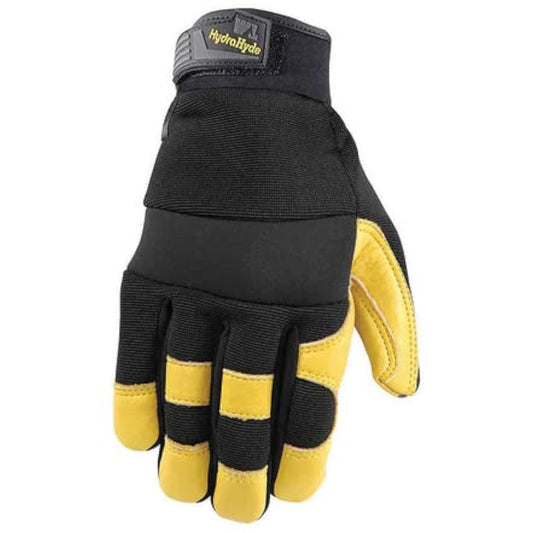 Wells Lamont HydraHyde WATER RESISTANT LEATHER HEAVY DUTY GOATSKIN PALM Working Glove (M)