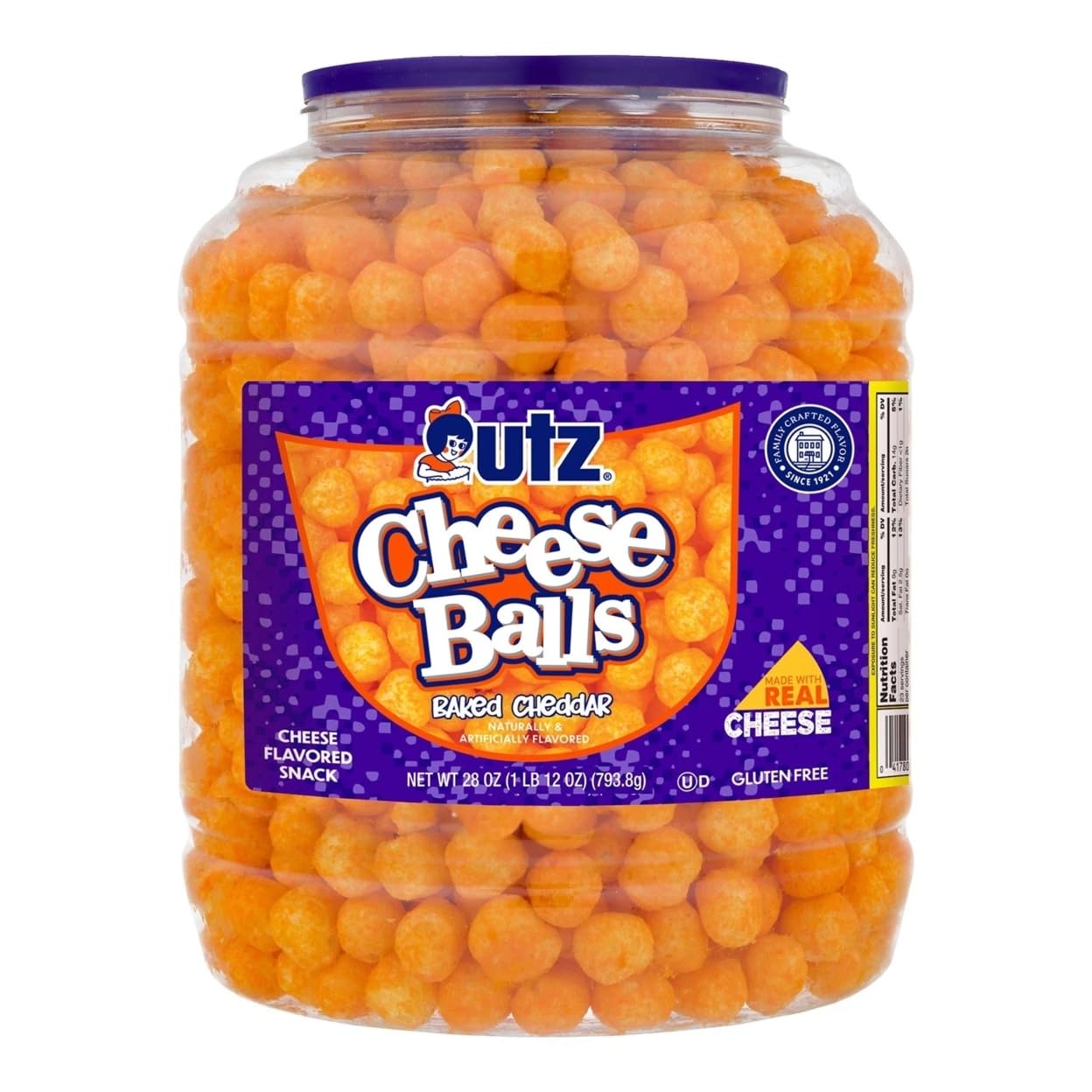 UTZ CHEESE CHEESE SNACK 1 CT BARREL BAKED 28 OZ - 0041780072751
