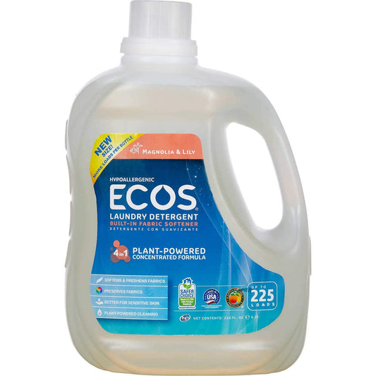 Earth Friendly Products Ecos Liquid Laundry Detergent, Magnolia and Lilies, 210 Ounce