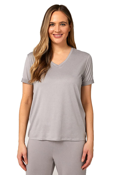 32 Degrees Women's Cool Relaxed Sleep T-Shirt (Ghost Grey Heather, Small)