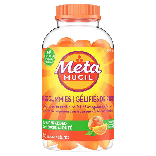 Metamucil Fibre Gummies Plant Based & No Sugar Added, Help Provide Gentle Relief of Irregularity - 180 Gummies