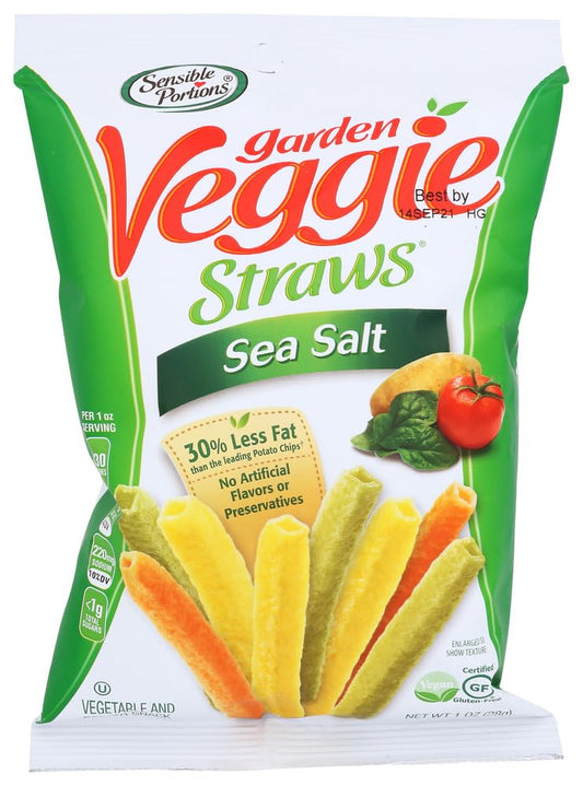 Sensible Portions Garden Veggie Straws with Sea Salt 1 Box of 6 - 1 Oz Bags by Sensible Portions