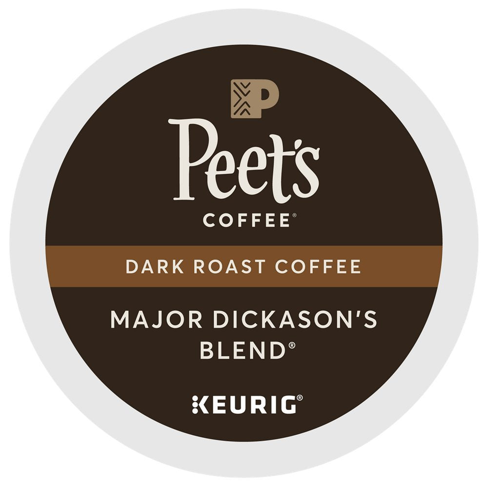 Peet's Coffee Major Dickason's Blend dark roast single serve capsules for Keurig K-Cup pods, 66 Count