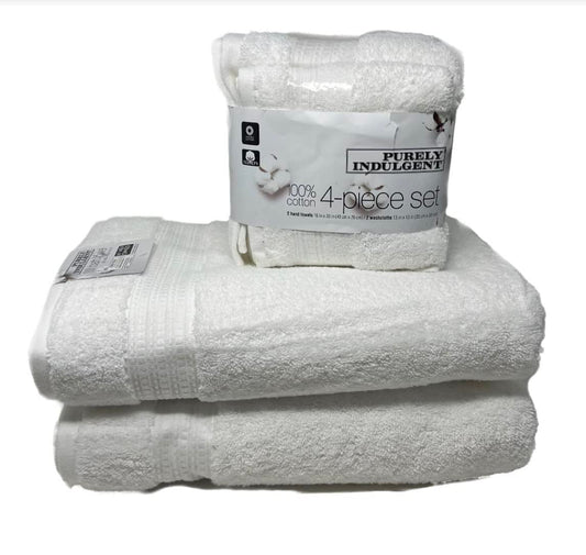 Purely Indulgent 100% HydroCotton | Includes: 2 Luxury Bath Towels, 2 Hand Towels & 2 Washcloths | Quality, Ultra Soft Towel Set | 6 Piece Set (White)