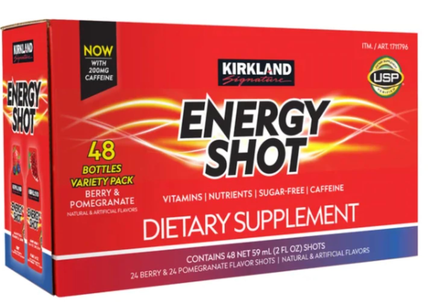 Kirkland Signature Energy Shot, 48 Bottles, 2 Ounces Each