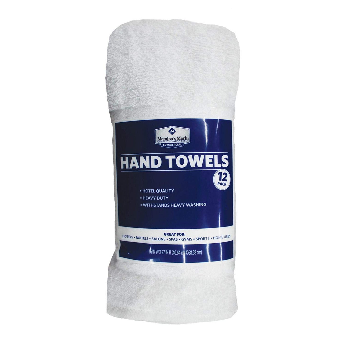 Member's Mark Commercial Hospitality Hand Towels, White, Set of 12
