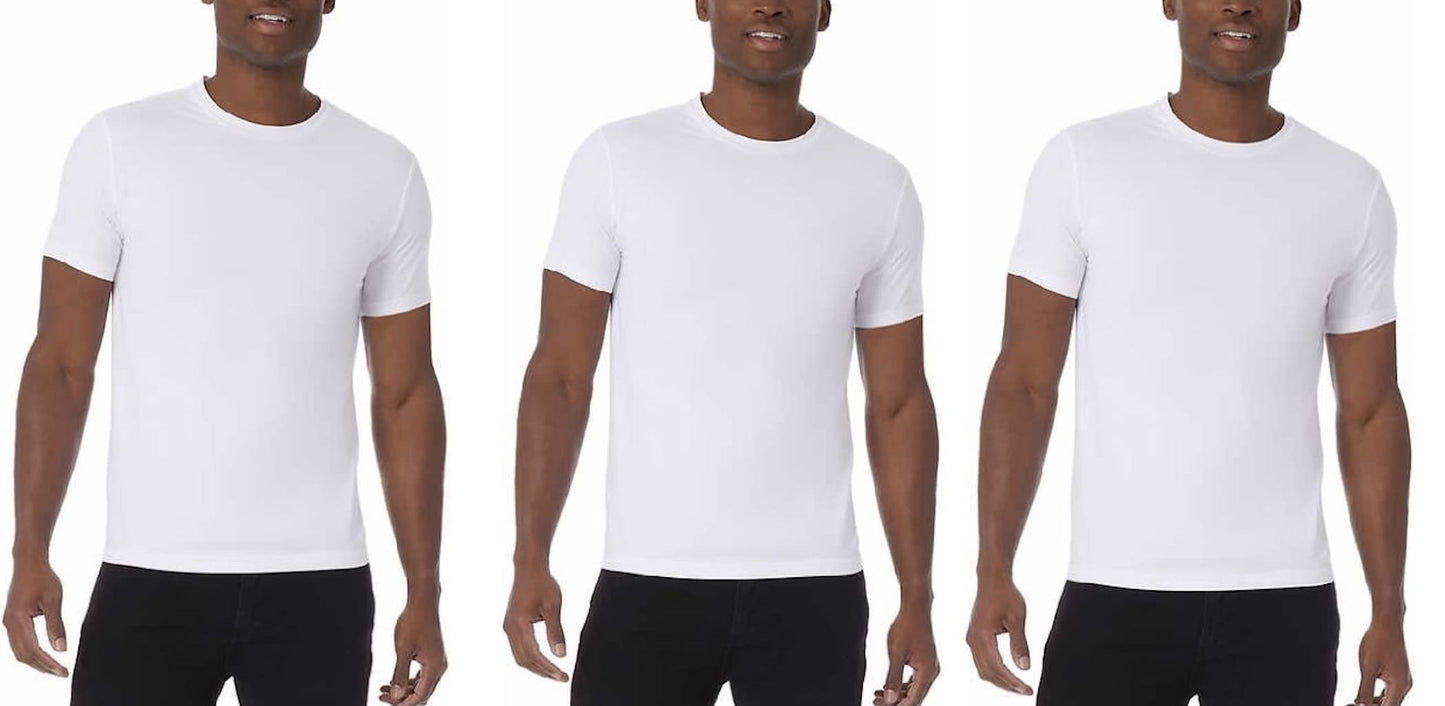 32 DEGREES Cool Men's 3 Pack Short Sleeve Crew Neck T-Shirts (as1, Alpha, xx_l, Regular, Regular, White, XX-Large)