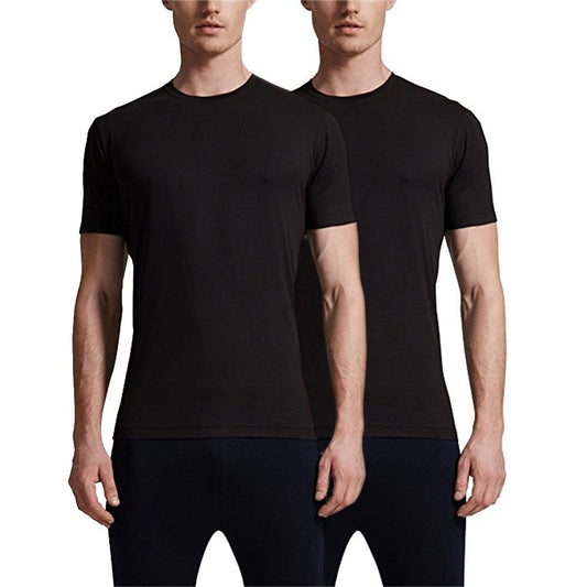 32 Degrees Weatherproof® Men’s Cool Tee Short Sleeve, Crew Neck, Quick Dry, Anti-Odor (Large, Black/Black)