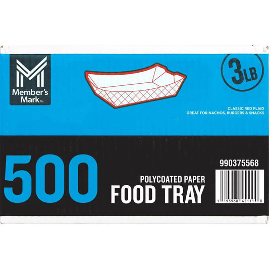 Member's Mark 3 Pound Capacity Food Tray (500 Count)