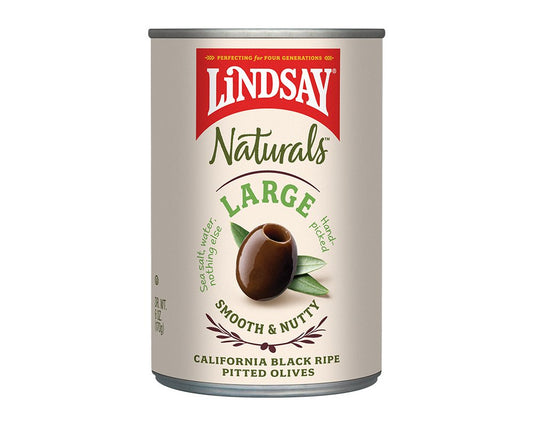Lindsay Naturals Large Pitted Ripe Black Olives, 6 oz (Pack of 12)
