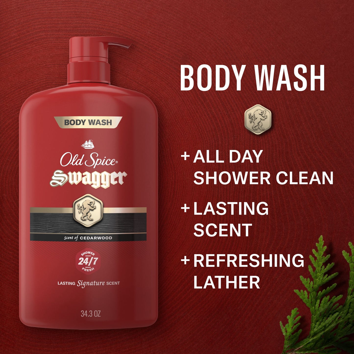 Old Spice Swagger Red Collection Men's Body Wash, 34.3 fl. oz., 2 pk.