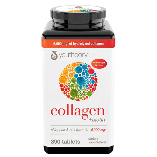 Youtheory Collagen Plus Biotin, 390 Tablets (5 Pack)