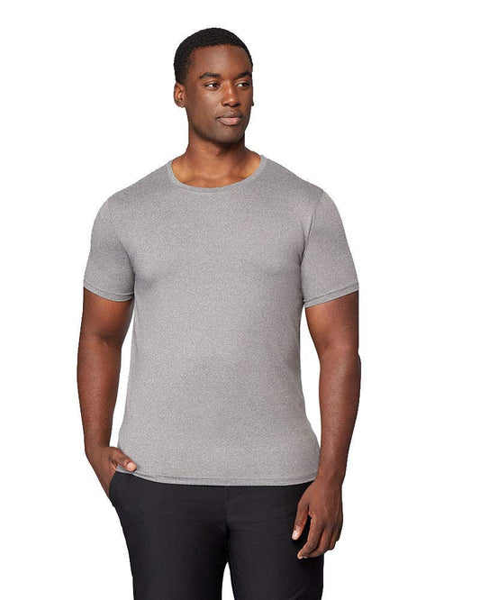 32 Degrees Mens Cool Quick Dry Active Basic Crew T-Shirt, Heather Grey, XX-Large