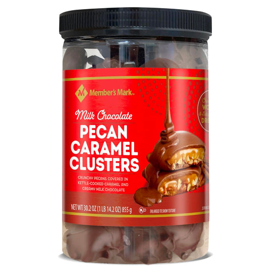 Member's Mark Milk Chocolate Pecan Caramel Clusters, 30.2 Ounce, 1.88 Pound (Pack of 1)