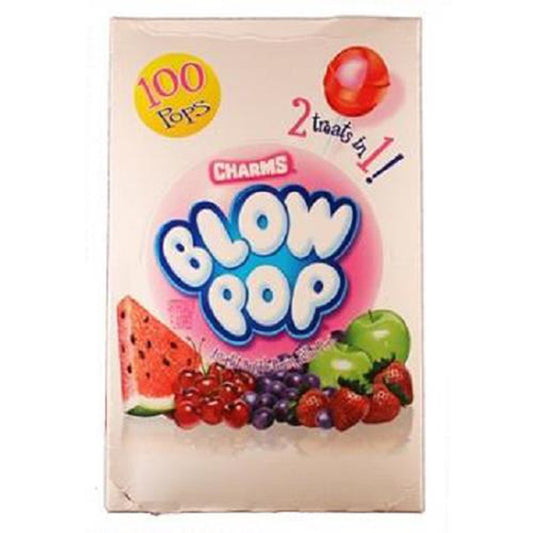 Charms Blow Pop, Assorted - Box, Count 100 - Sugar Candy / Grab Varieties & Flavors