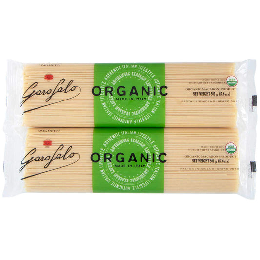 Garofalo Organic Spaghetti Noodles 17.6 oz, 8-count- (Bundle/Pack of 8) Italian Cousine