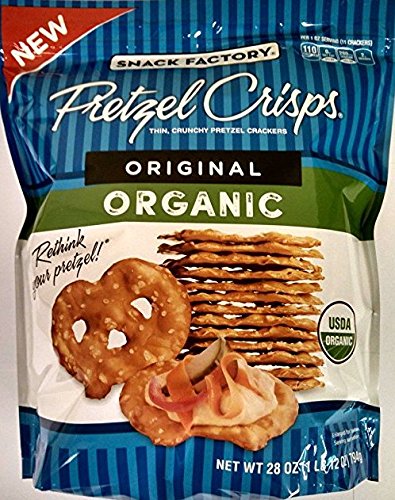 Snack Factory Pretzel Crisps, Original ORGANIC OU Kosher Parve 56 oz - 2 Bags of 28 oz NON GMO