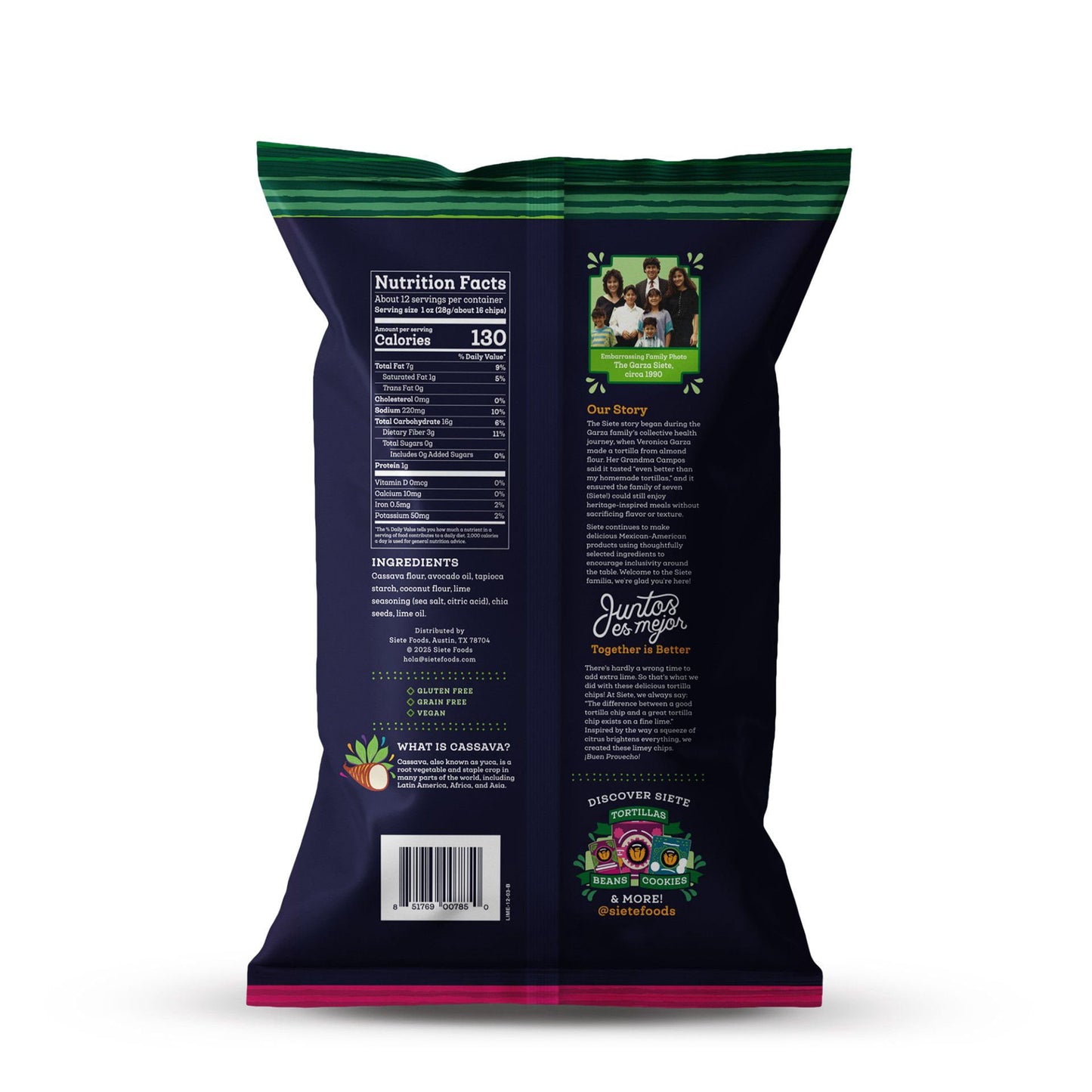 Siete Lime Grain-Free Tortilla Chips, 12 oz.