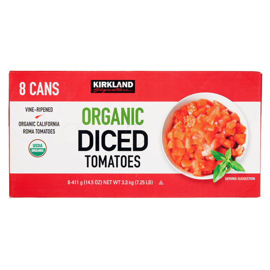 KIRKLAND SIGNATURE ORGANIC DICED TOMATOES 8/14.5 OZ