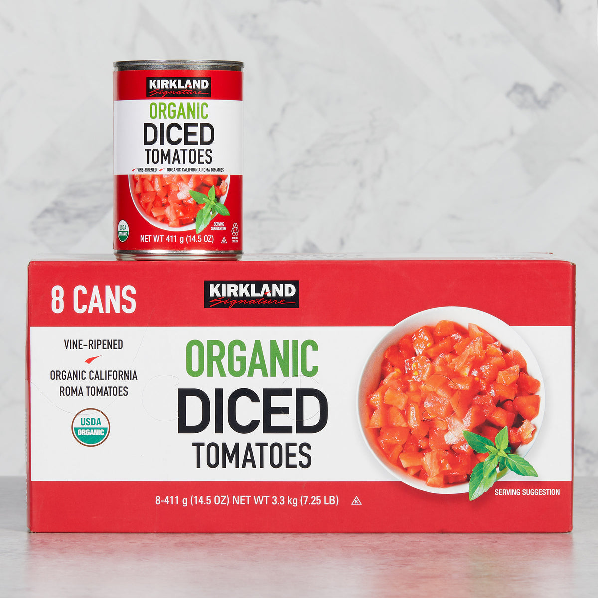 KIRKLAND SIGNATURE ORGANIC DICED TOMATOES 8/14.5 OZ