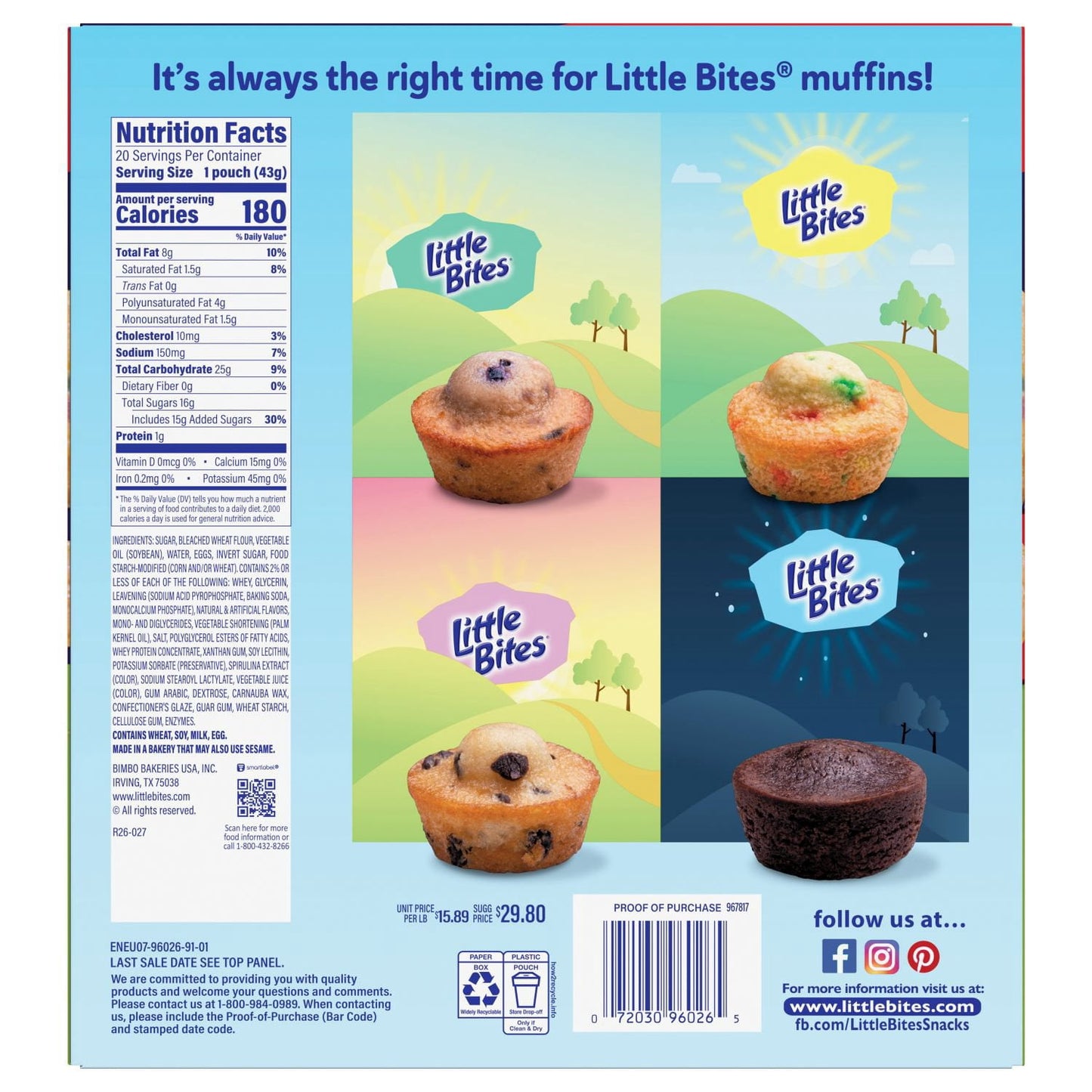 Entenmann's Little Bites Party Cake Muffins, 1.5 oz., 20 pk.