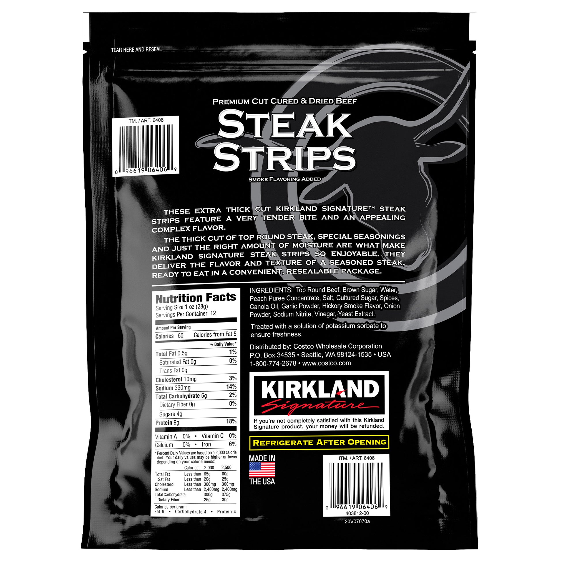 KIRKLAND SIGNATURE STEAK STRIPS 12 OZ