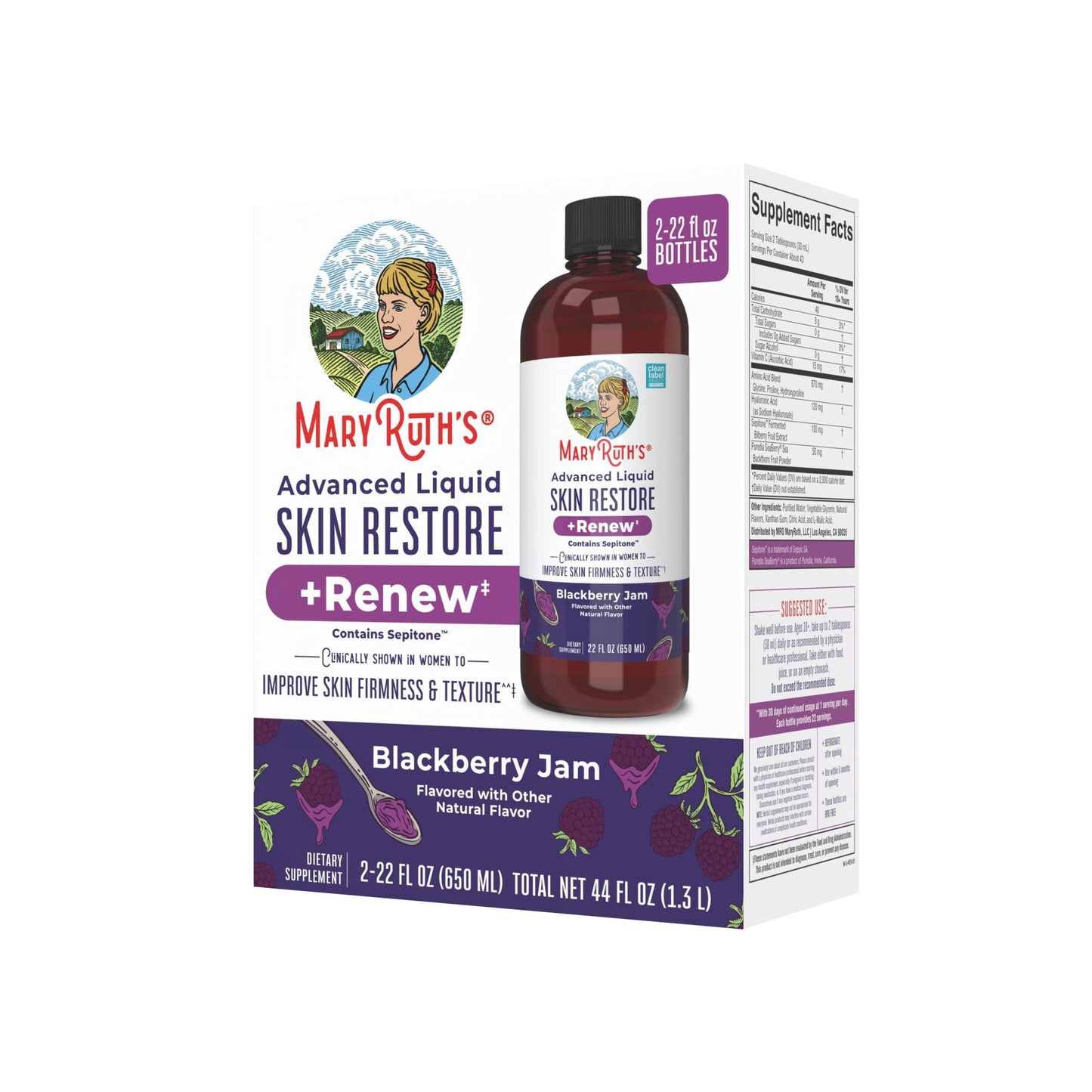 MaryRuth's Skin Restore & Renew, Liquid Supplement, 22 fl. oz., 2 pk.