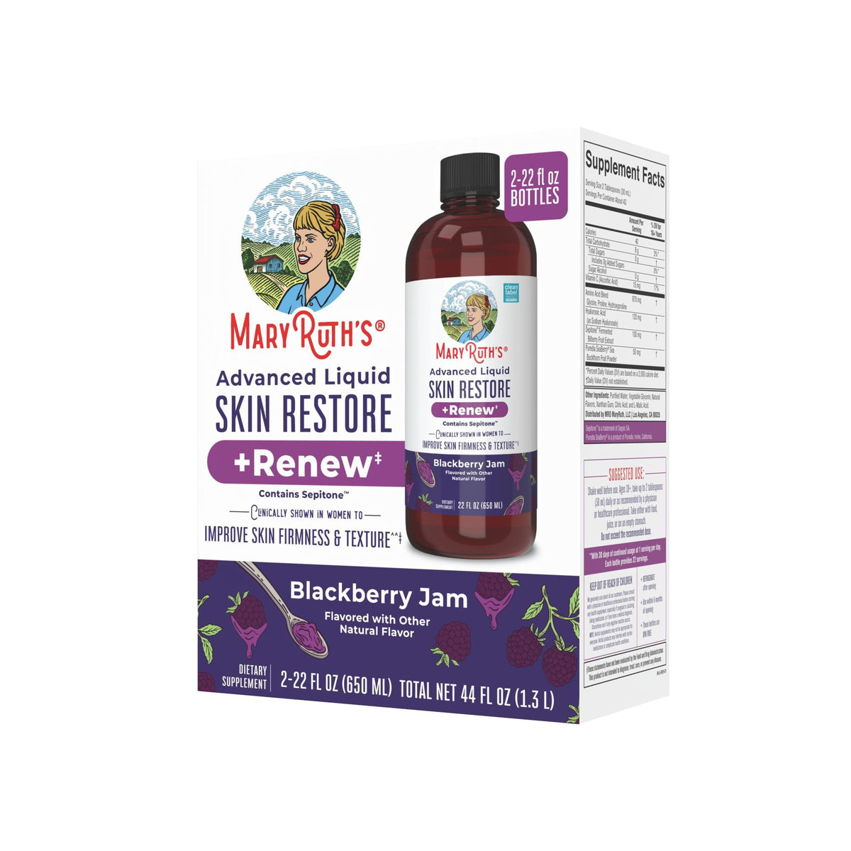 MaryRuth's Skin Restore & Renew, Liquid Supplement, 22 fl. oz., 2 pk.
