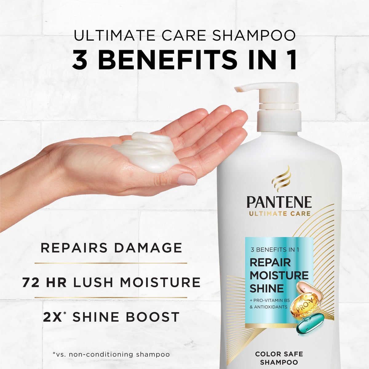 Pantene Pro-V Ultimate Care 3-in-1 Shampoo, 38.2 fl. oz.