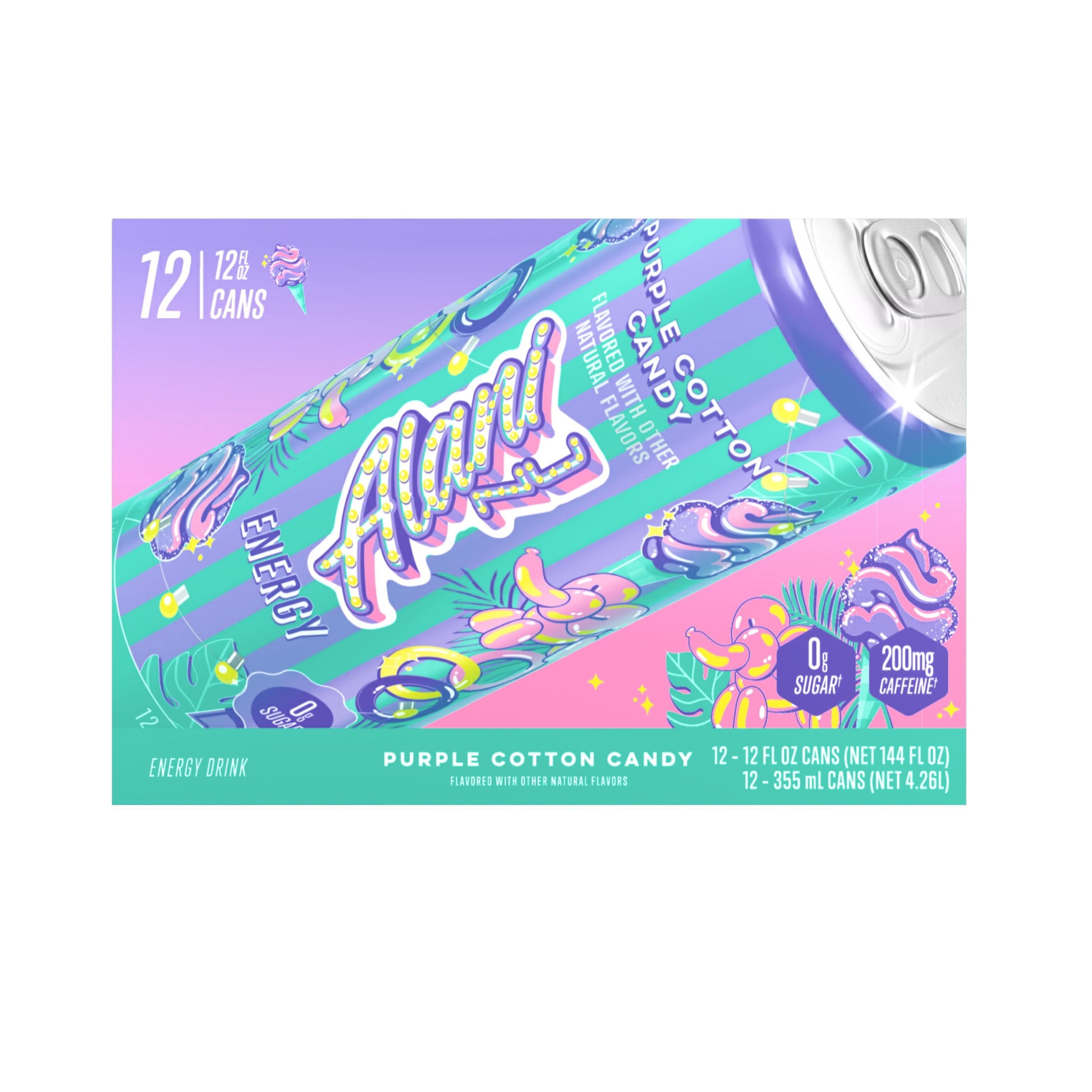 Alani Nu Energy Drink, Purple Cotton Candy, 12 fl. oz., 12 pk.