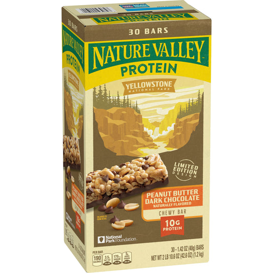 Nature Valley Peanut Butter Dark Chocolate Protein Chewy Bars, 30 ct.