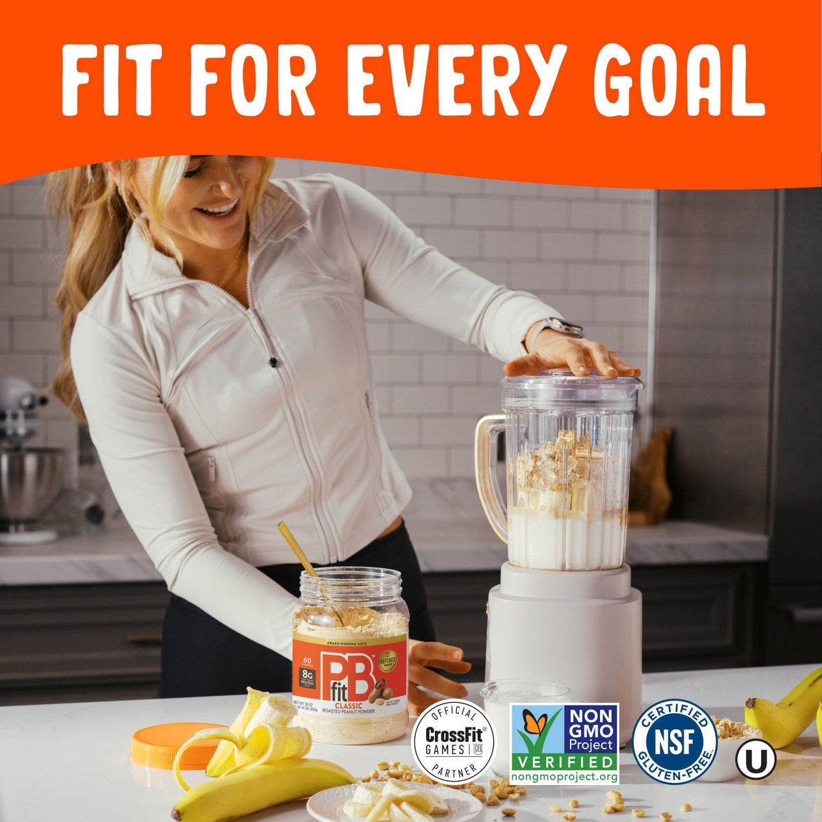 PBfit Classic Peanut Butter 8g Powdered Peanut Butter Spread, 1.87 lbs.