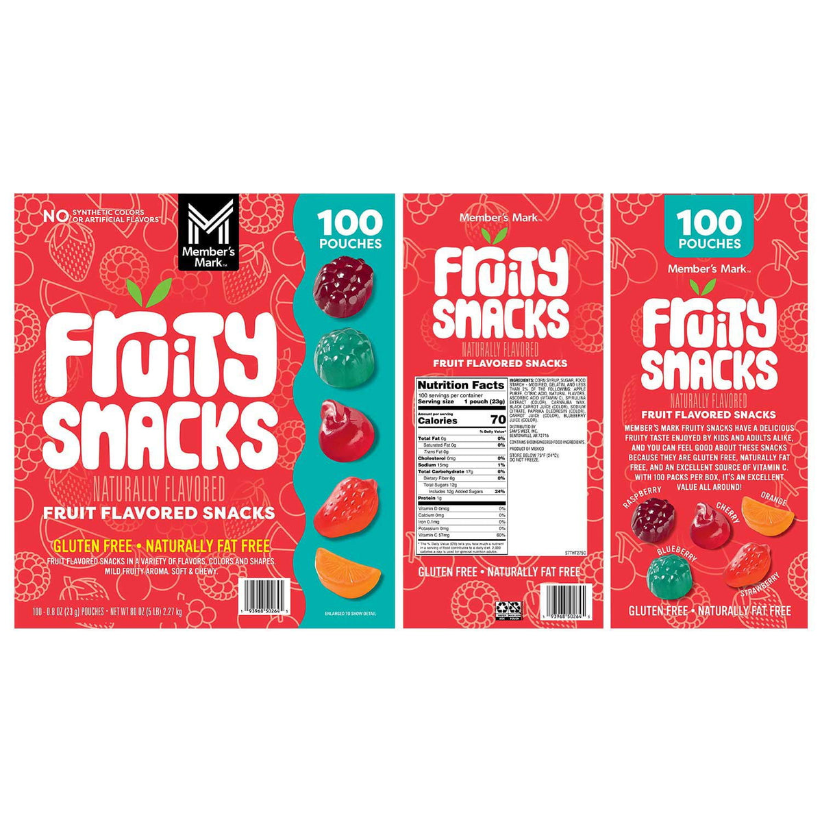 Member's Mark Fruity Snacks, 0.8 oz., 100 pk.