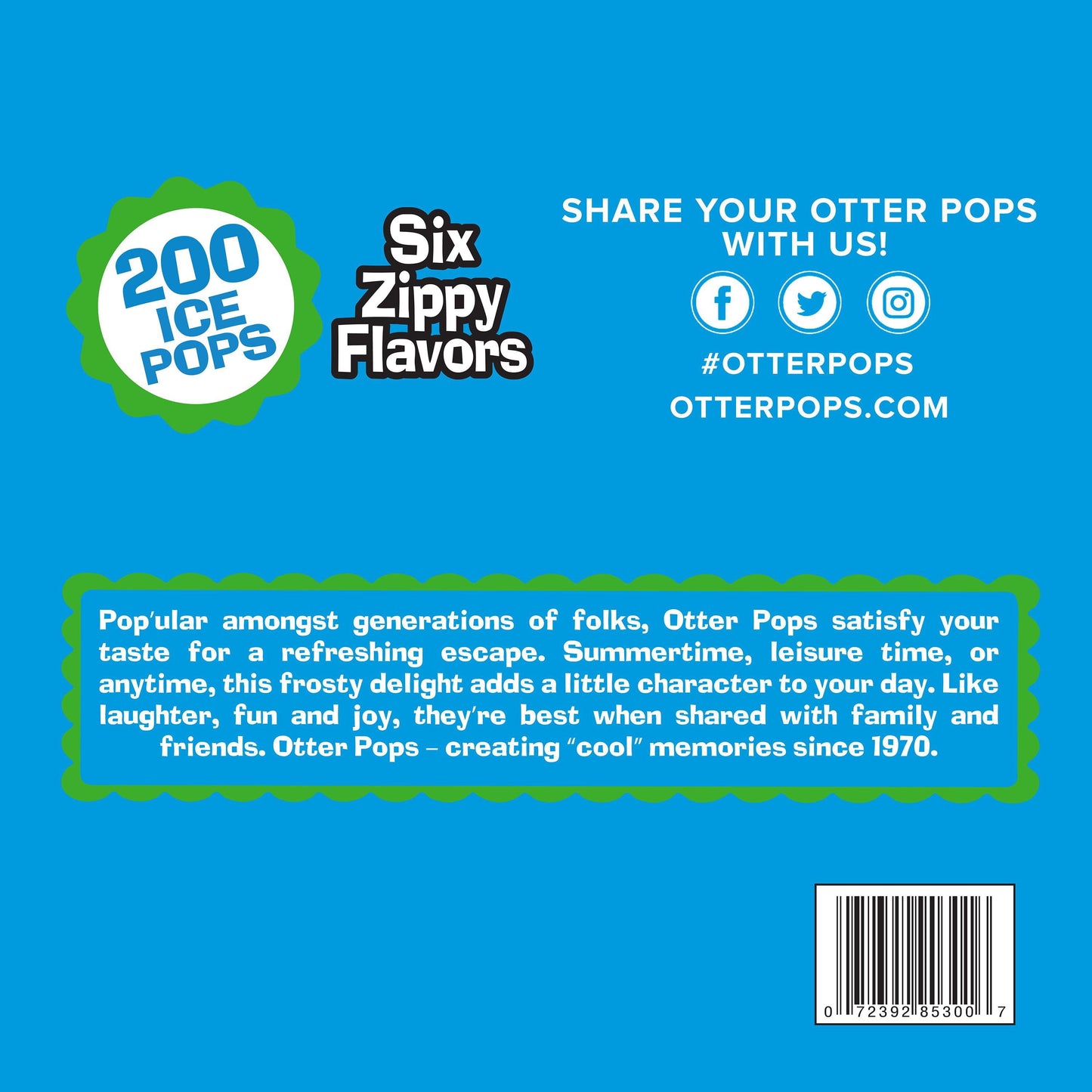 Otter Pops Plus Juice Bars, 1.5 oz., 200 pk.