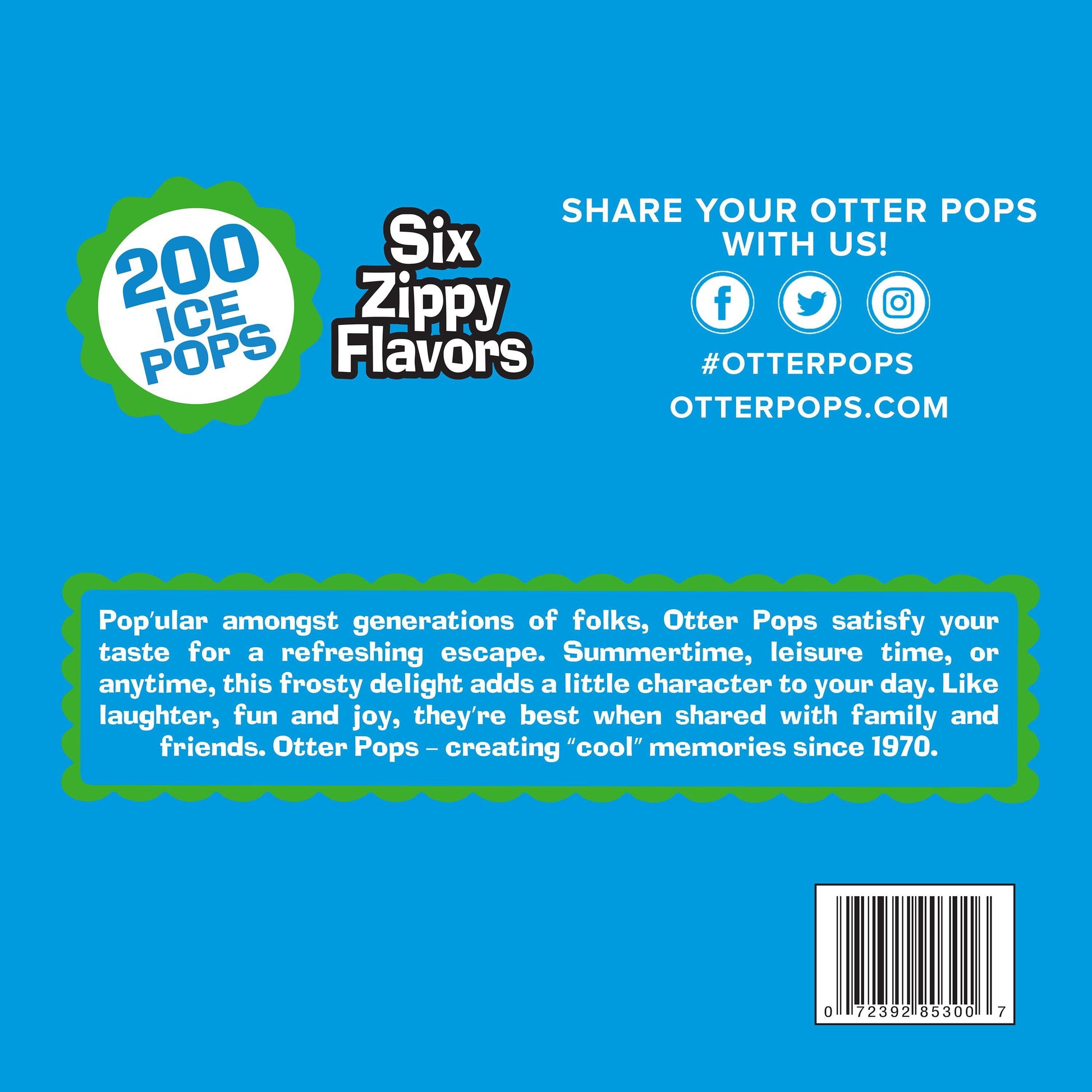 Otter Pops Plus Juice Bars, 1.5 oz., 200 pk.