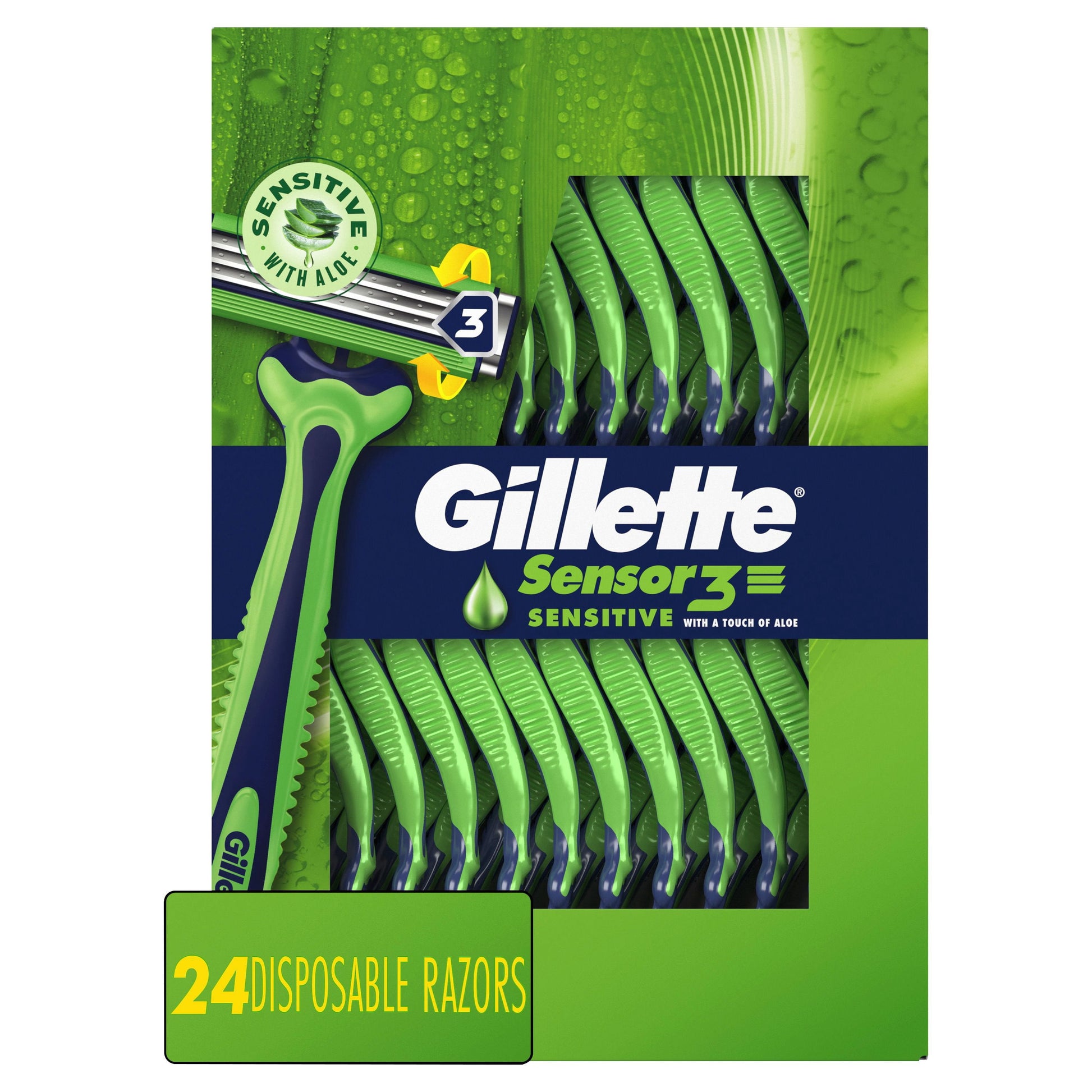 Gillette Sensor3 Sensitive Men's Disposable Razor, 24 ct.