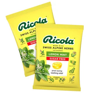 RICOLA SUGAR FREE LEMON MINT DROPS 2X105 COUNT