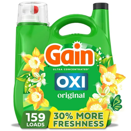 Gain + Oxi Liquid Laundry Detergent, Original, 159 Loads, 170 fl. oz.