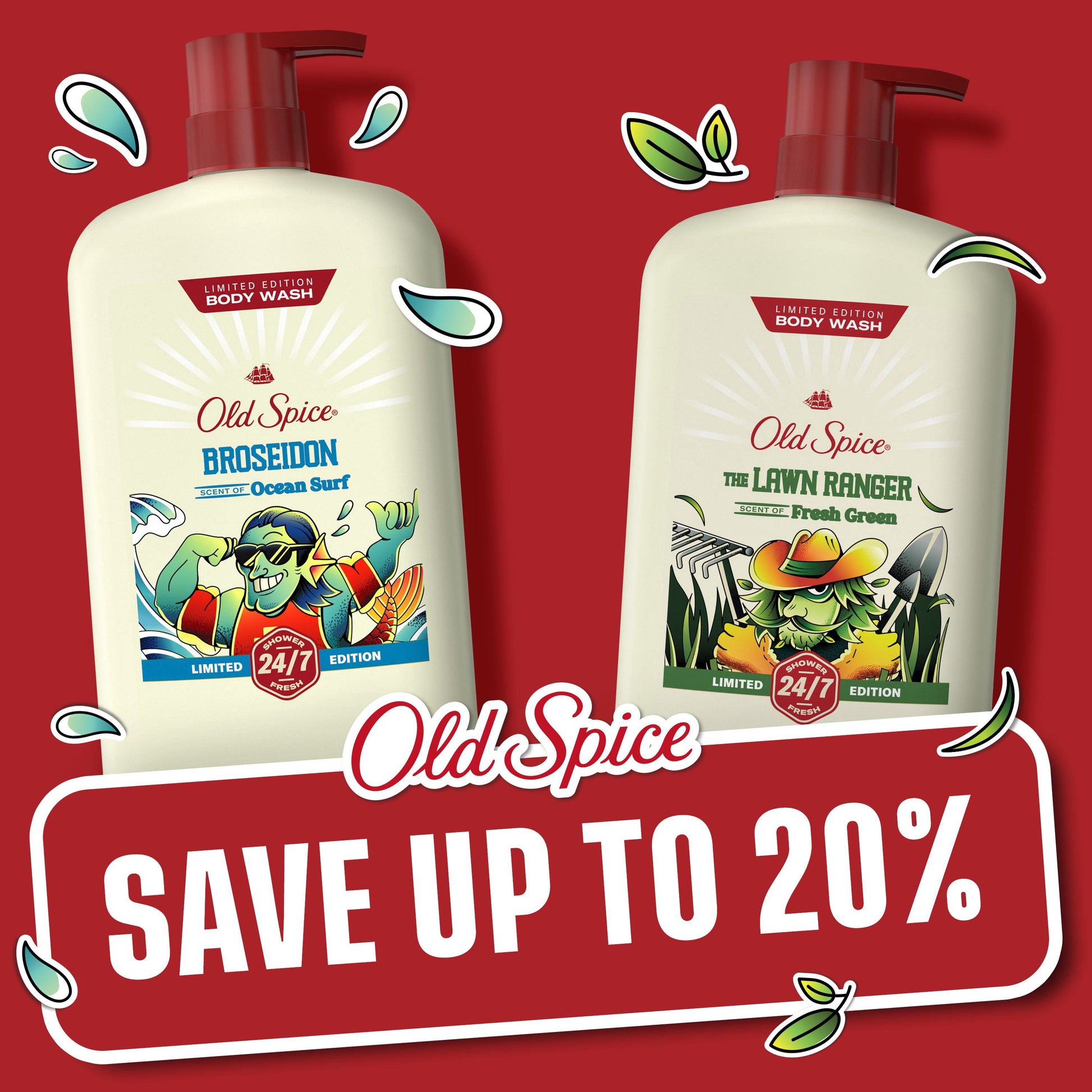 Old Spice Lawn Ranger & Broseidon Mens Body Wash, 30 fl. oz., 2 pk.