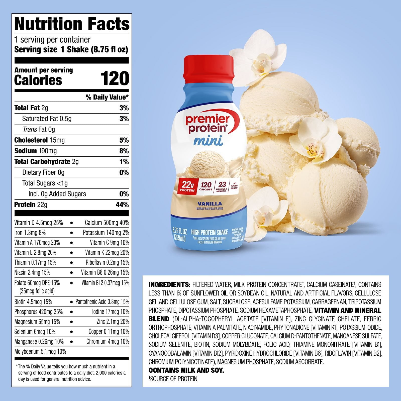 Premier Protein Mini Protein Shakes, Vanilla, 8.75 fl. oz., 12 pk.